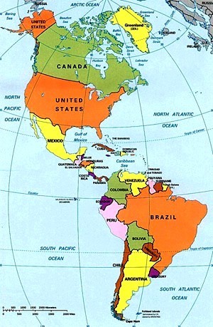 Girare tra le Americhe Continente America